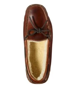 L.L.Bean Men's Leather Double-Sole Slippers, Shearling-Lined 9 L.L.Bean Men's Leather Double-Sole Slippers, Shearling-Lined -L.L.Bean 197691 0 46