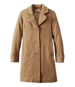 L.L.Bean Women's Classic Lambswool Polo Coat, Three-Quarter