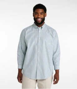 L.L.Bean Men's Wrinkle-Free Pinpoint Oxford Cloth Shirt, Traditional Fit Stripe -L.L.Bean 278341 0 46