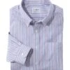 L.L.Bean Men's Wrinkle-Free Pinpoint Oxford Cloth Shirt, Traditional Fit Stripe