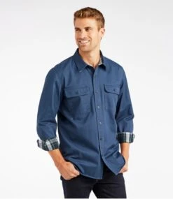 L.L.Bean Men's Flannel-Lined Hurricane Shirt -L.L.Bean 298205 0 44
