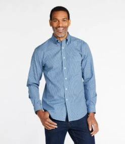 L.L.Bean Men's Wrinkle-Free Pinpoint Oxford Shirt, Slightly Fitted Tattersall -L.L.Bean 300450 0 44