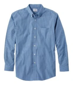 L.L.Bean Men's Wrinkle-Free Pinpoint Oxford Shirt, Slightly Fitted Tattersall -L.L.Bean 300450 0 45