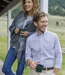 L.L.Bean Men's Wrinkle-Free Pinpoint Oxford Shirt, Slightly Fitted Tattersall -L.L.Bean 300450 0 47