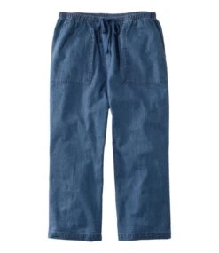 L.L.Bean Women's Sunwashed Cropped Pants, Denim