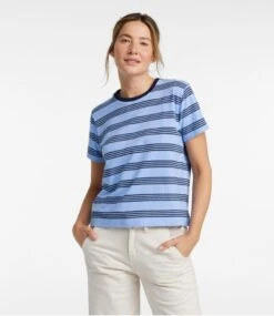 L.L.Bean Women's Saturday T-Shirt, Crewneck Short-Sleeve Stripe -L.L.Bean 501595 0 44