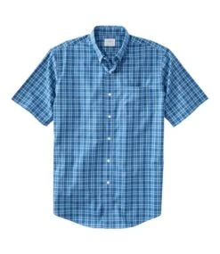 L.L.Bean Men's Wrinkle-Free Kennebunk Sport Shirt, Traditional Fit Short-Sleeve Check