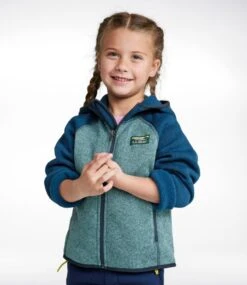 Kids' L.L.Bean's Sweater Fleece, Hooded Colorblock -L.L.Bean 504934 0 45