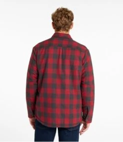 L.L.Bean Men's Sherpa-Lined Scotch Plaid Shirt, Slightly Fitted -L.L.Bean 505647 0 45
