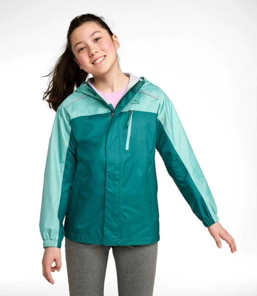 L.L.Bean Kids' Trail Model Rain Jacket, Colorblock 4 L.L.Bean Kids' Trail Model Rain Jacket, Colorblock - Image 2