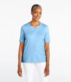 L.L.Bean Women's Pima Cotton Tee, Notch-Neck Elbow-Sleeve Tunic 8 L.L.Bean Women's Pima Cotton Tee, Notch-Neck Elbow-Sleeve Tunic -L.L.Bean 506785 0 44