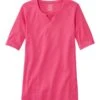 L.L.Bean Women's Pima Cotton Tee, Notch-Neck Elbow-Sleeve Tunic -L.L.Bean 506785 7568 41