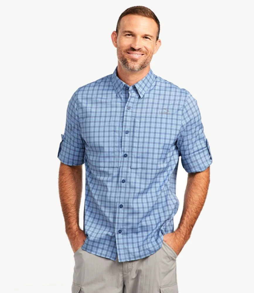 L.L.Bean Men's Tropicwear Pro Stretch Shirt, Long-Sleeve Plaid 4 L.L.Bean Men's Tropicwear Pro Stretch Shirt, Long-Sleeve Plaid - Image 2