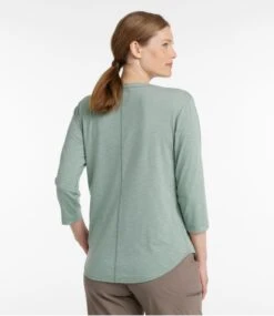 L.L.Bean Women's Streamside Tee, Three-Quarter-Sleeve Splitneck -L.L.Bean 509311 0 45