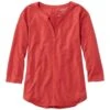 L.L.Bean Women's Streamside Tee, Three-Quarter-Sleeve Splitneck -L.L.Bean 509311 437 41