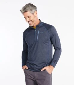 L.L.Bean Men's Bean's Quick Dry Trail Tee 1/4 Zip -L.L.Bean 509467 0 44