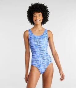 L.L.Bean Women's BeanSport Swimwear, Scoopneck Tanksuit, Print