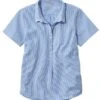 L.L.Bean Women's Vacationland Seersucker Shirt, Short-Sleeve Popover Stripe -L.L.Bean 510191 35372 41