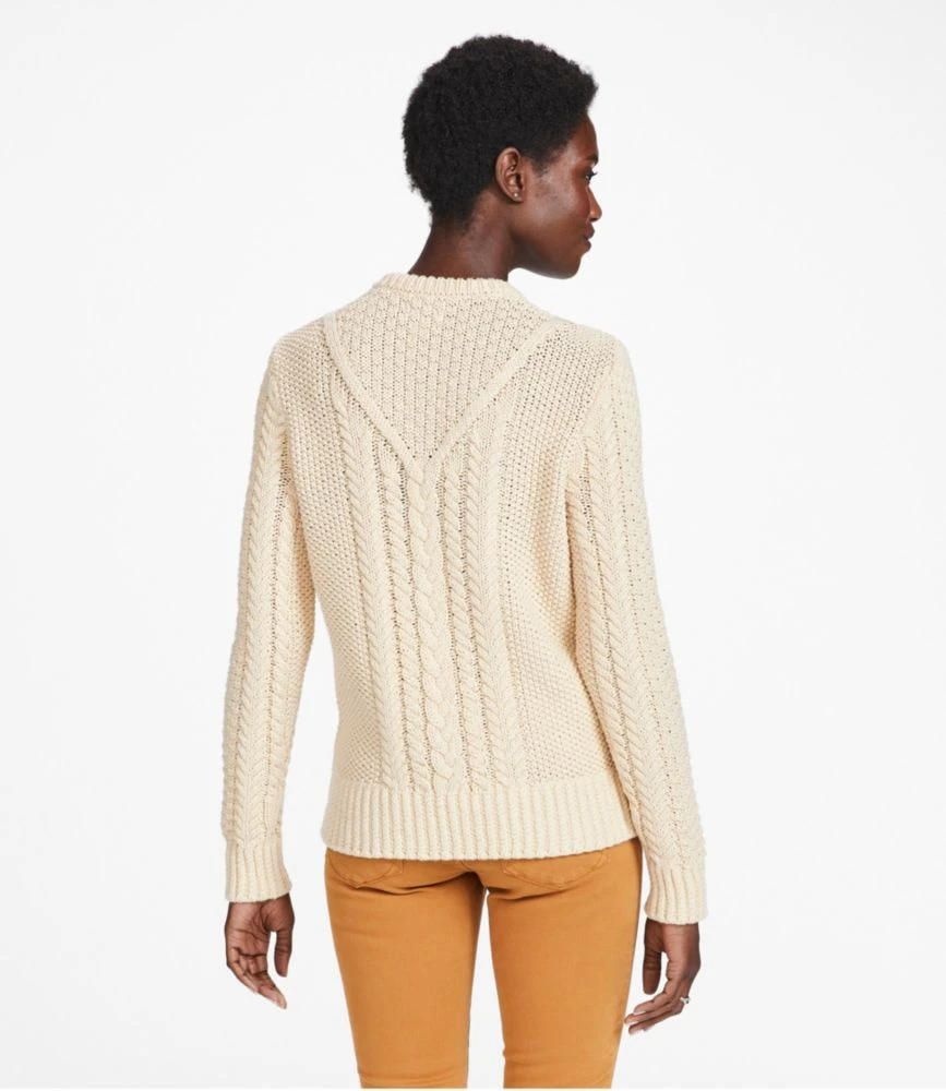 L.L.Bean Women's Signature Cotton Fisherman Sweater, Pullover 5 L.L.Bean Women's Signature Cotton Fisherman Sweater, Pullover - Image 3