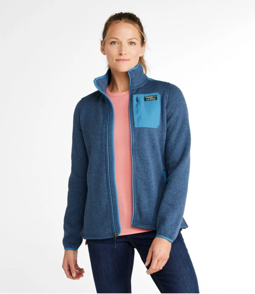 Women's L.L.Bean Sweater Fleece Full-Zip Overlay Jacket 4 Women's L.L.Bean Sweater Fleece Full-Zip Overlay Jacket - Image 2