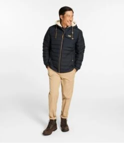 L.L.Bean Men's Mountain Classic Down Hooded Jacket, Sherpa-Lined -L.L.Bean 511960 0 46 1