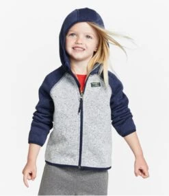 Infants' And Toddlers' L.L.Bean Sweater Fleece, Hooded Colorblock -L.L.Bean 512209 0 46 1