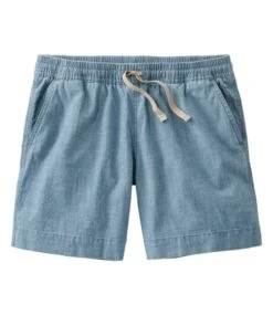 L.L.Bean Women's Lakewashed Dock Shorts, Chambray