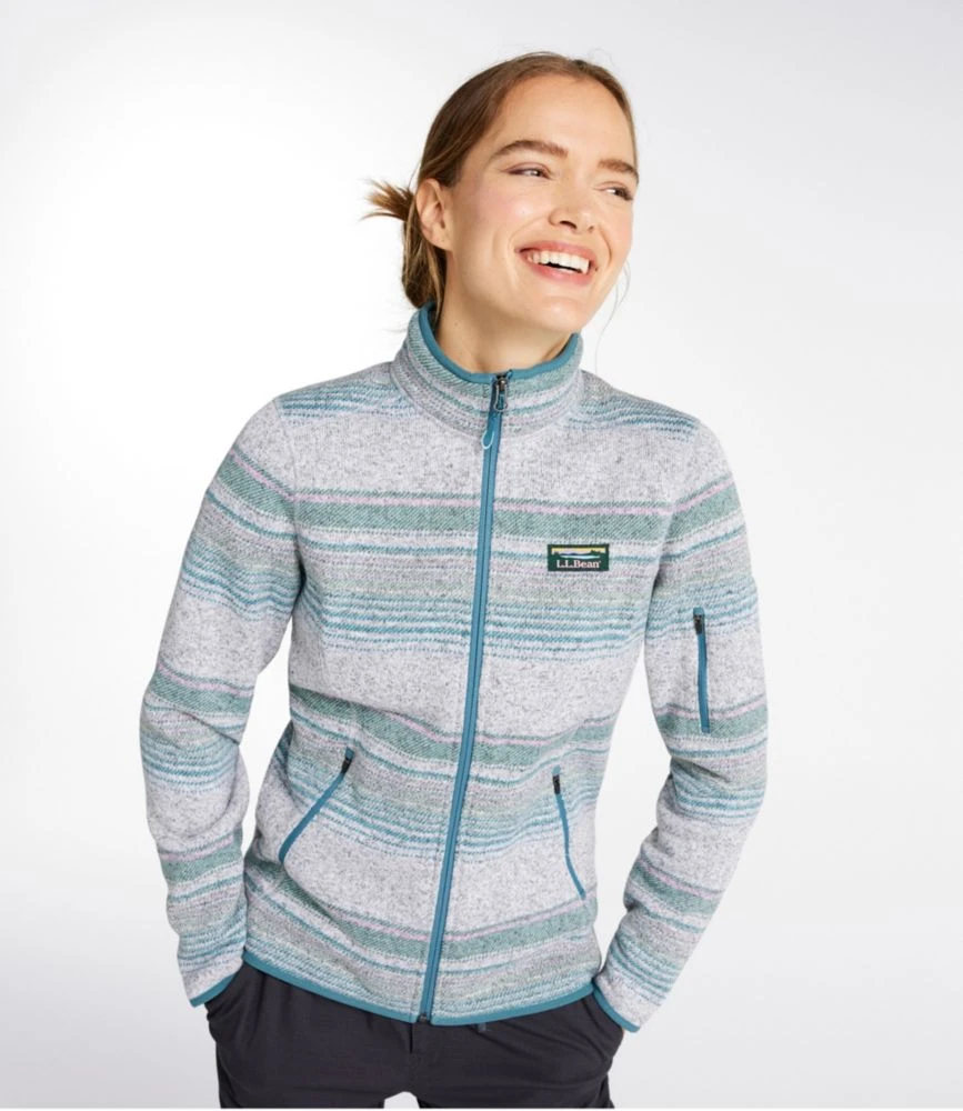 Women's L.L.Bean Sweater Fleece Full-Zip Jacket, Print 4 Women's L.L.Bean Sweater Fleece Full-Zip Jacket, Print - Image 2