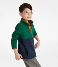L.L.Bean Kids' Quilted Quarter-Snap Pullover, Colorblock -L.L.Bean 514059 0 45