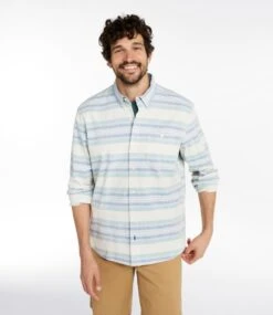 L.L.Bean Men's Comfort Stretch Chambray Shirt, Traditional Untucked Fit, Long-Sleeve, Stripe 6 L.L.Bean Men's Comfort Stretch Chambray Shirt, Traditional Untucked Fit, Long-Sleeve, Stripe -L.L.Bean 515164 0 44