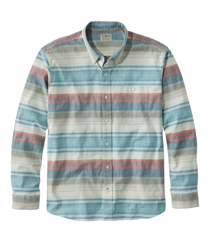L.L.Bean Men's Comfort Stretch Chambray Shirt, Traditional Untucked Fit, Long-Sleeve, Stripe 3 L.L.Bean Men's Comfort Stretch Chambray Shirt, Traditional Untucked Fit, Long-Sleeve, Stripe