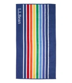 L.L.Bean Seaside Beach Towel, Rainbow Stripe