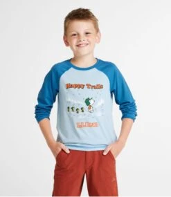 Kids' L.L.Bean X Peanuts Long-Sleeve Baseball Tee -L.L.Bean 515347 0 45