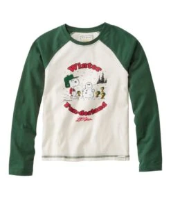 Kids' L.L.Bean X Peanuts Long-Sleeve Baseball Tee