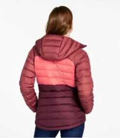L.L.Bean Women's Bean's Down Hooded Jacket, Colorblock -L.L.Bean 515706 0 45