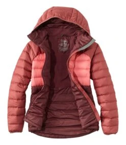 L.L.Bean Women's Bean's Down Hooded Jacket, Colorblock -L.L.Bean 515706 0 70