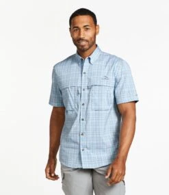 L.L.Bean Men's Tropicwear Shirt, Plaid Short-Sleeve -L.L.Bean 515931 0 44
