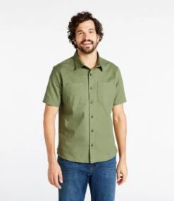 L.L.Bean Men's BeanFlex® Twill Shirt, Traditional Untucked Fit, Short-Sleeve -L.L.Bean 516107 0 44