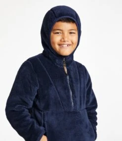 Kids' L.L.Bean Hi-Pile Fleece Hooded Pullover -L.L.Bean 516264 0 47