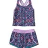 L.L.Bean Girls' Watersports Swimwear, Tankini Short Set