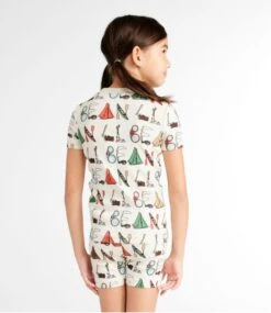 L.L.Bean Kids' Organic Cotton Fitted Pajamas, Short-Sleeve -L.L.Bean 516277 0 45