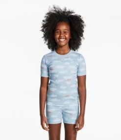 L.L.Bean Kids' Organic Cotton Fitted Pajamas, Short-Sleeve -L.L.Bean 516277 0 48