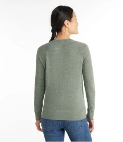L.L.Bean Women's Organic Cotton Slub Sweater, Crewneck Sweatshirt -L.L.Bean 516397 0 45