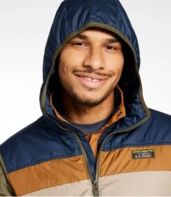 L.L.Bean Men's Mountain Classic Puffer Hooded Jacket, Colorblock -L.L.Bean 516741 0 48