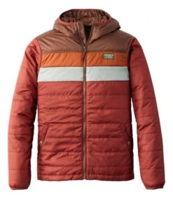 L.L.Bean Men's Mountain Classic Puffer Hooded Jacket, Colorblock