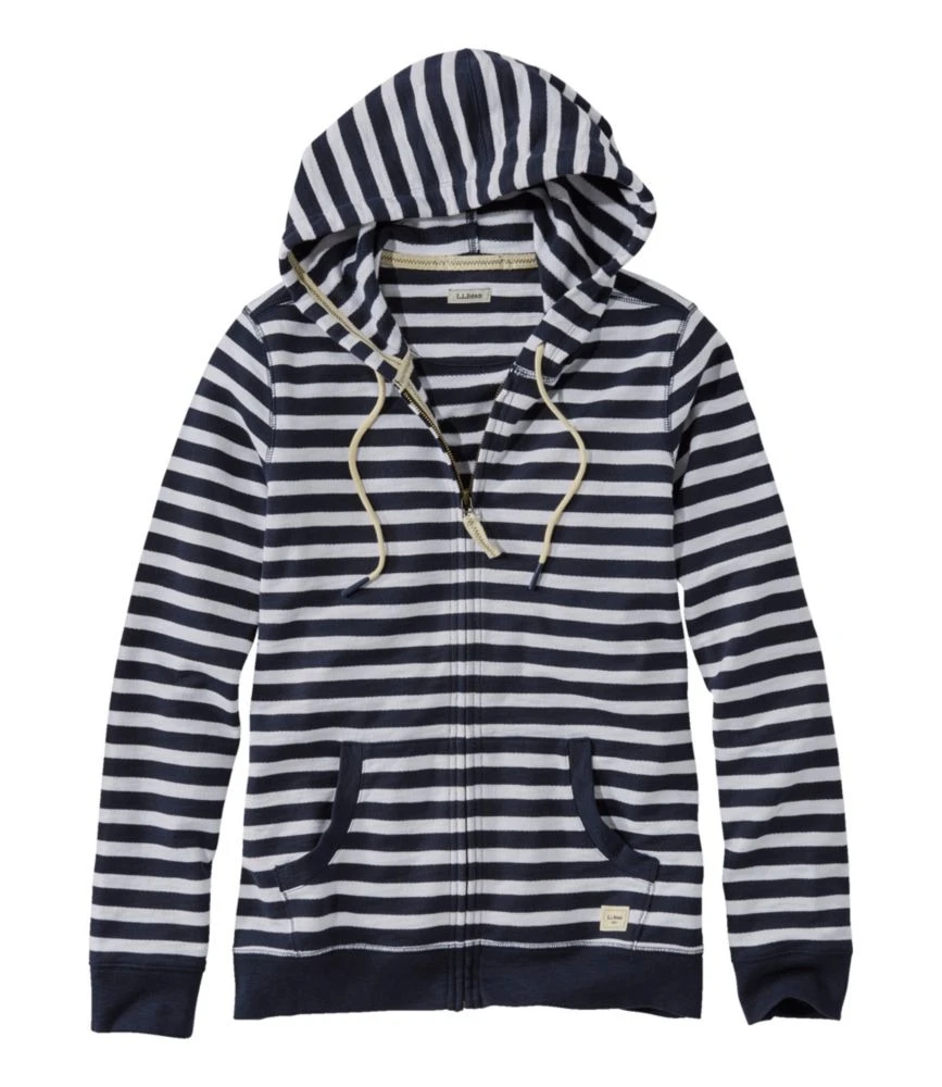 L.L.Bean Women's Organic Cotton Hooded Sweatshirt, Long-Sleeve Stripe 3 L.L.Bean Women's Organic Cotton Hooded Sweatshirt, Long-Sleeve Stripe