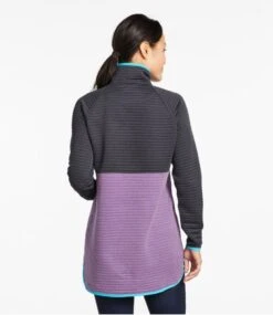 L.L.Bean Women's Airlight Knit Asymmetrical Quarter-Zip Tunic, Colorblock -L.L.Bean 517237 0 45