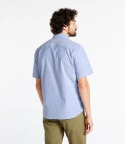 L.L.Bean Men's Comfort Stretch Oxford Shirt, Short-Sleeve, Slightly Fitted Untucked Fit -L.L.Bean 517246 0 45