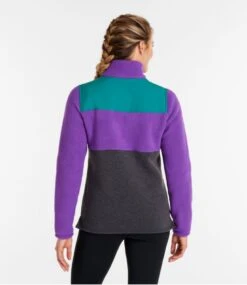 Women's L.L.Bean Sweater Fleece Sherpa Hybrid Pullover 10 Women's L.L.Bean Sweater Fleece Sherpa Hybrid Pullover -L.L.Bean 517566 0 45