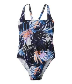 L.L.Bean Women's New Currents Swimwear, Squareneck Tanksuit, Print